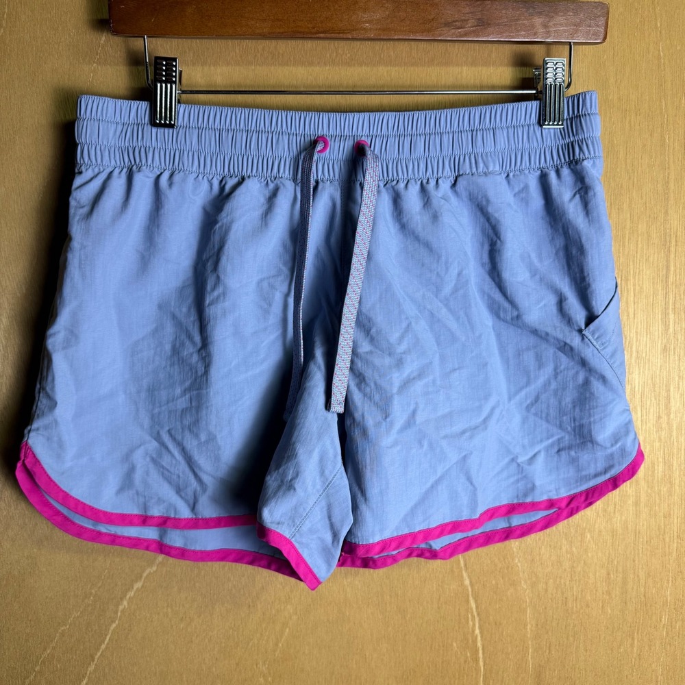 Columbia Womens Slate Gray Pink Pocket Athletic Hiking Shorts Sz Med 4" Inseam